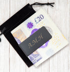 Personalised Initials Black Money Clip - Accessories