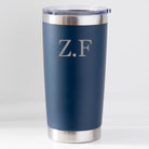 Personalised Initials Thermos Insulated Cup - Dark Blue - Travel Mugs
