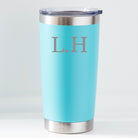 Personalised Initials Thermos Insulated Cup - Light Blue - Travel Mugs