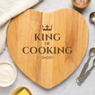 Personalised King Of Cooking Heart Wooden Chopping Board - Chopping Boards