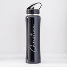Personalised Large Name Sports Style Thermos Water Bottle - Black - Thermos Water Bottles