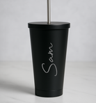 Personalised Large Name 550ml Insulated Travel Cup With Straw - Travel Mugs