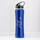 Personalised Large Name Sports Style Thermos Water Bottle - Dark Blue - Thermos Water Bottles