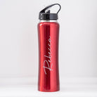 Personalised Large Name Sports Style Thermos Water Bottle - Red - Thermos Water Bottles