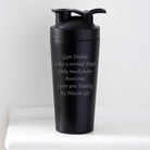 Personalised Any Message Protein Shaker Bottle - Black - Protein Shaker Bottles