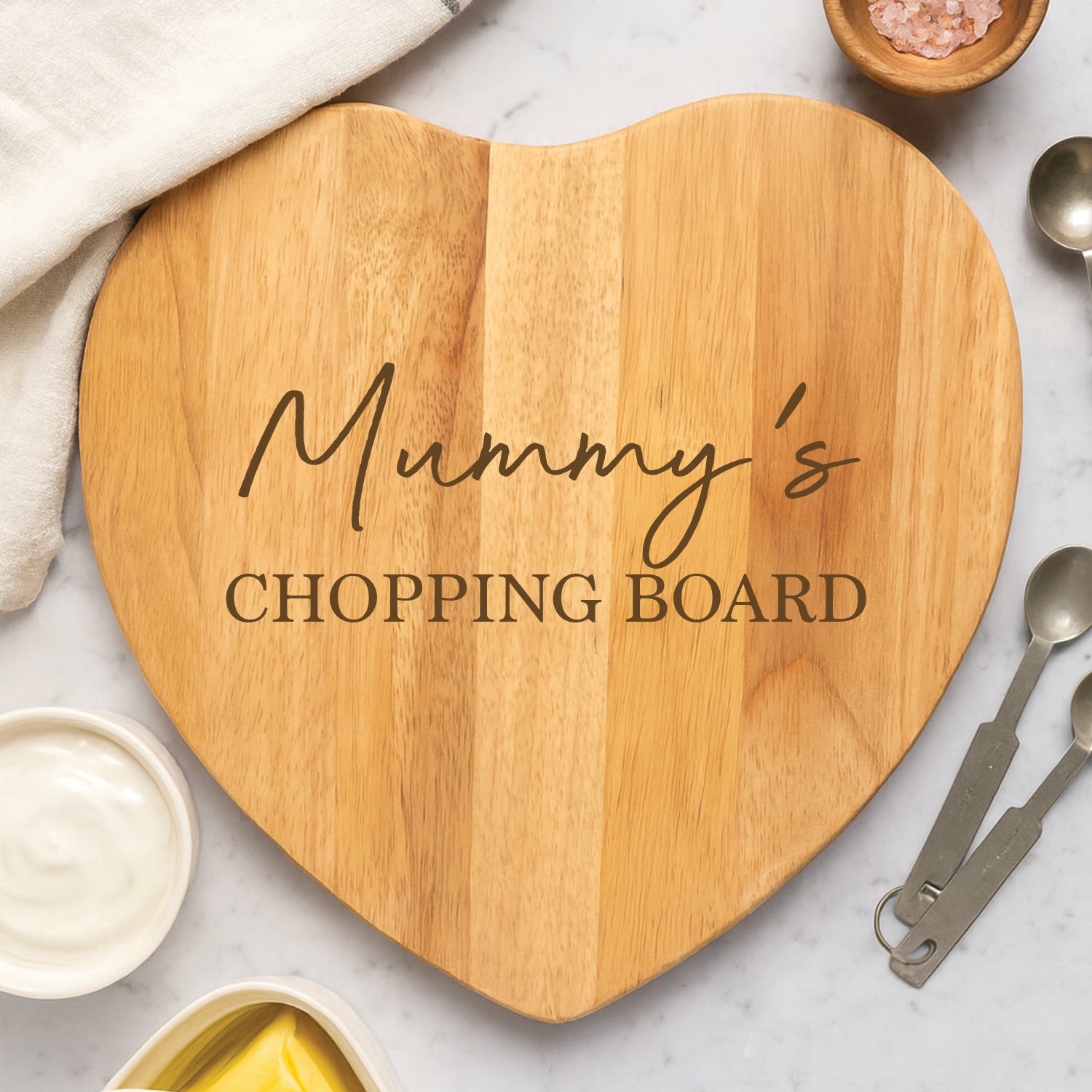 Personalised Mum Heart Wooden Chopping Board - Chopping Boards