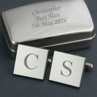 Personalised Silver Square Initial Cufflinks - Cufflinks