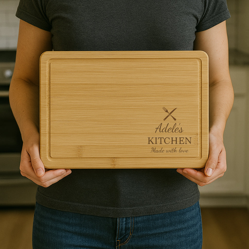 Personalised Knife & Fork Wooden Chopping Board - Chopping Boards