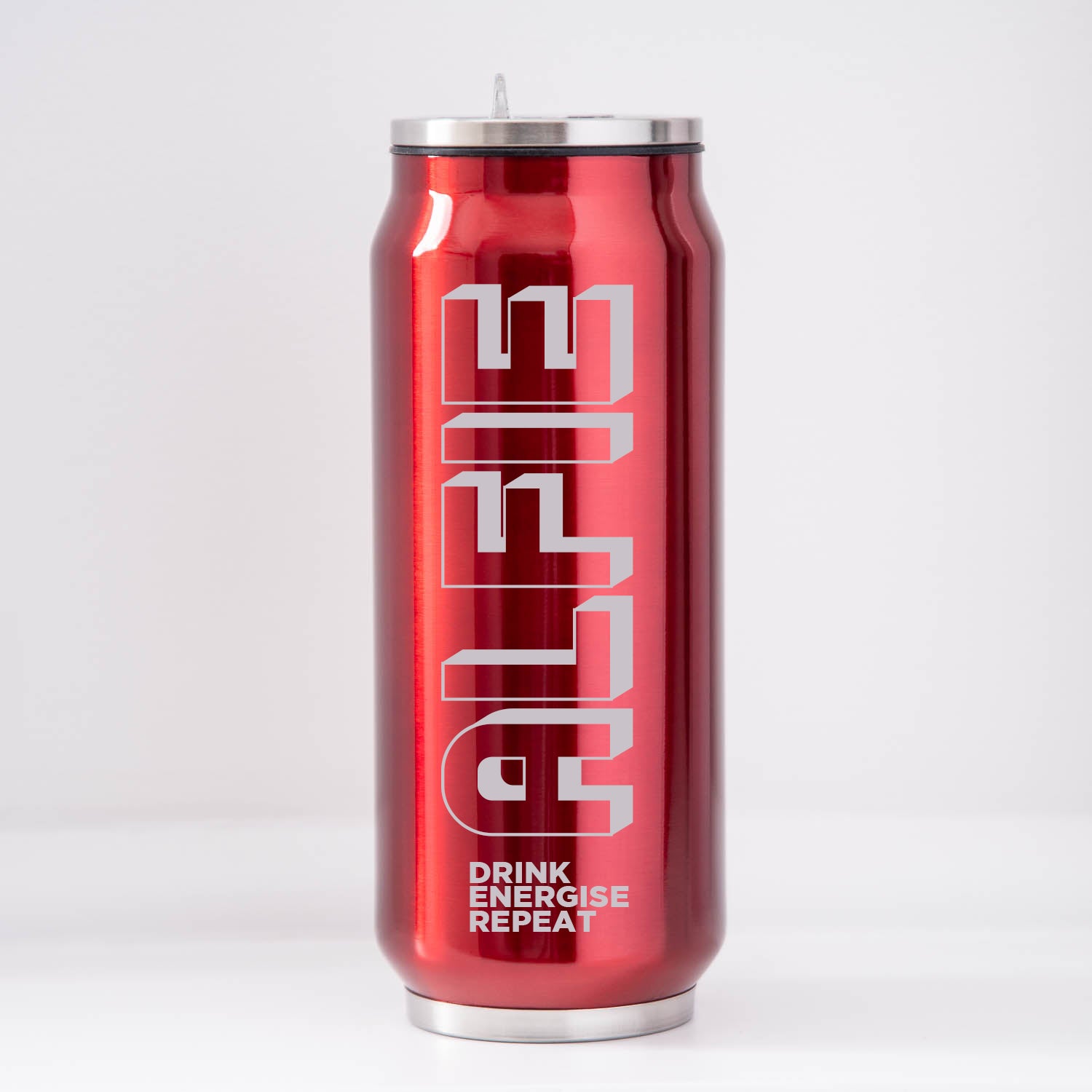 Personalised Energise Drink Repeat 500ml Can Style Bottle - cup