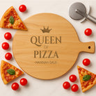 Personalised Queen Of Pizza Pizza Large Round Board & Handle - Pizza Boards