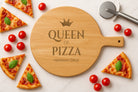 Personalised Queen Of Pizza Pizza Large Round Board & Handle - Pizza Boards