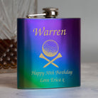 Personalised Golf & Tees 6oz Rainbow Hip Flask - Hip Flasks