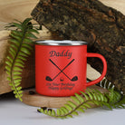 Personalised Golf & Clubs Enamel Camping Mug - Red - Mugs