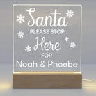 Personalised Santa Stop Here Christmas LED Night Light - LED Night Light
