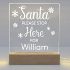 Personalised Santa Stop Here Christmas LED Night Light - LED Night Light