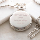 Personalised Message Silver Pocket Fob Watch - Pocket Watches