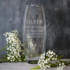 Personalised Glass Bullet Vase – Engraved 25th Silver Anniversary Gift