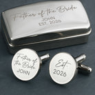 Personalised Father Of The Bride Cufflinks & Gift Box - Cufflinks