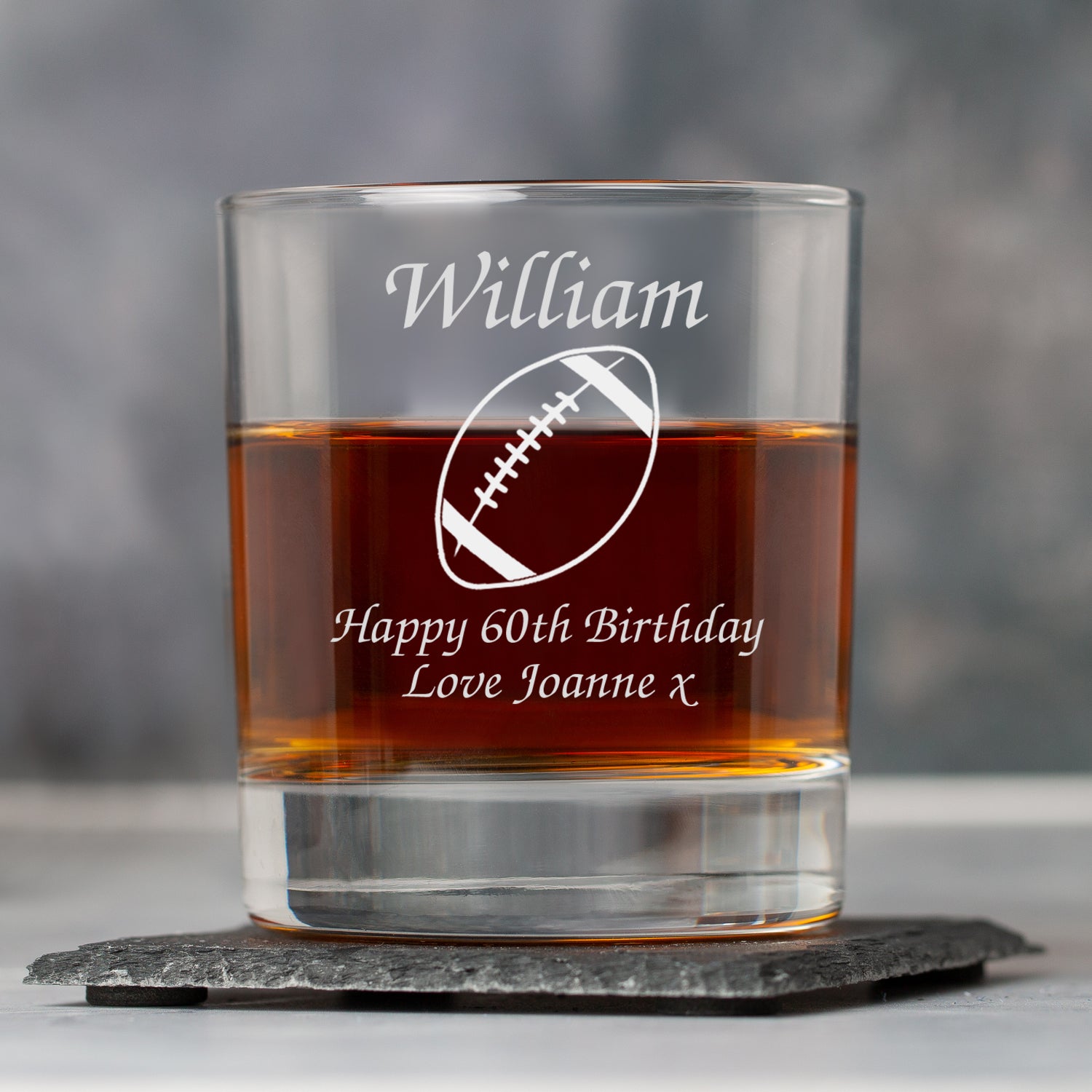 Personalised Rugby Glass Tumbler - Glass Tumblers