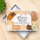 Personalised Biscuits Snacks White Metal Storage Tin - Storage Tin