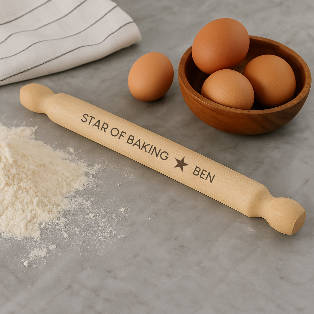 Personalised Rolling Pin 40cm | Queen of Baking Engraved - Rolling Pins