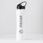 Personalised Football Sports Style Thermos Water Bottle - White - Thermos Water Bottles