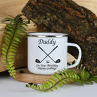 Personalised Golf & Clubs Enamel Camping Mug - White - Mugs