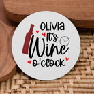 Personalised Wine O’Clock Round Coaster