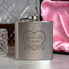 Personalised 3oz Silver Mother of the Groom Hip Flask In Pink Silk Gift Box - Hip Flasks