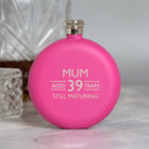 Personalised 5oz Round Pink Aged Birthday Hip Flask - Hip Flasks