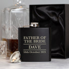 Personalised 6oz Black Father Of The Bride Wedding Hip Flask - Hip Flasks