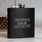 Personalised 6oz Black Groomsman Wedding Hip Flask - Hip Flasks