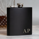 Personalised 6oz Black Initials Hip Flask - Hip Flasks