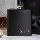 Personalised 6oz Black Initials Hip Flask - Hip Flasks
