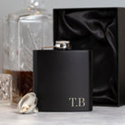 Personalised 6oz Black Initials Hip Flask - Hip Flasks