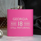 Personalised 6oz Pink Aged Birthday Hip Flask - Hip Flasks