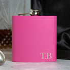 Personalised 6oz Pink Initials Hip Flask - Hip Flasks