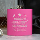 Personalised 6oz Pink World’s Greatest Grandma Hip Flask - Hip Flasks