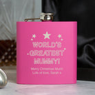 Personalised 6oz Pink World’s Greatest Mummy Hip Flask - Hip Flasks