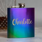 Personalised 6oz Rainbow Name Hip Flask - 6oz Rainbow Flasks