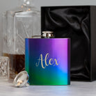 Personalised 6oz Rainbow Name Hip Flask - 6oz Rainbow Flasks
