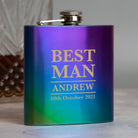 Personalised 6oz Rainbow Best Man Wedding Hip Flask - Hip Flasks