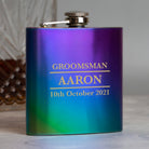 Personalised 6oz Rainbow Groomsman Wedding Hip Flask - Hip Flasks