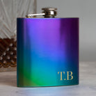 Personalised 6oz Rainbow Initials Hip Flask - Hip Flasks