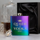 Personalised 6oz Rainbow Queen Of Hip Flask - Hip Flasks