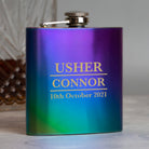 Personalised 6oz Rainbow Usher Wedding Hip Flask - Hip Flasks