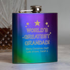 Personalised 6oz Rainbow World’s Greatest Grandad Hip Flask - Hip Flasks