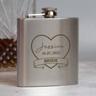 Personalised 6oz Silver Bride Hip Flask - Hip Flasks