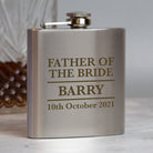 Personalised 6oz Silver Father Of The Bride Wedding Hip Flask - Hip Flasks