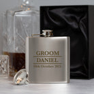 Personalised 6oz Silver Groom Wedding Hip Flask - Hip Flasks